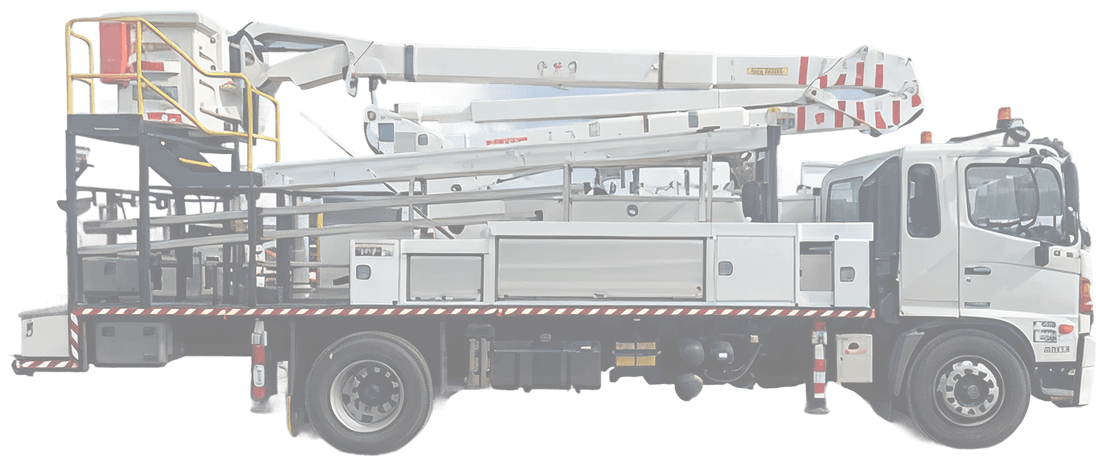 Side view of a crane truck