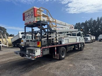 White Cherry Picker Truck